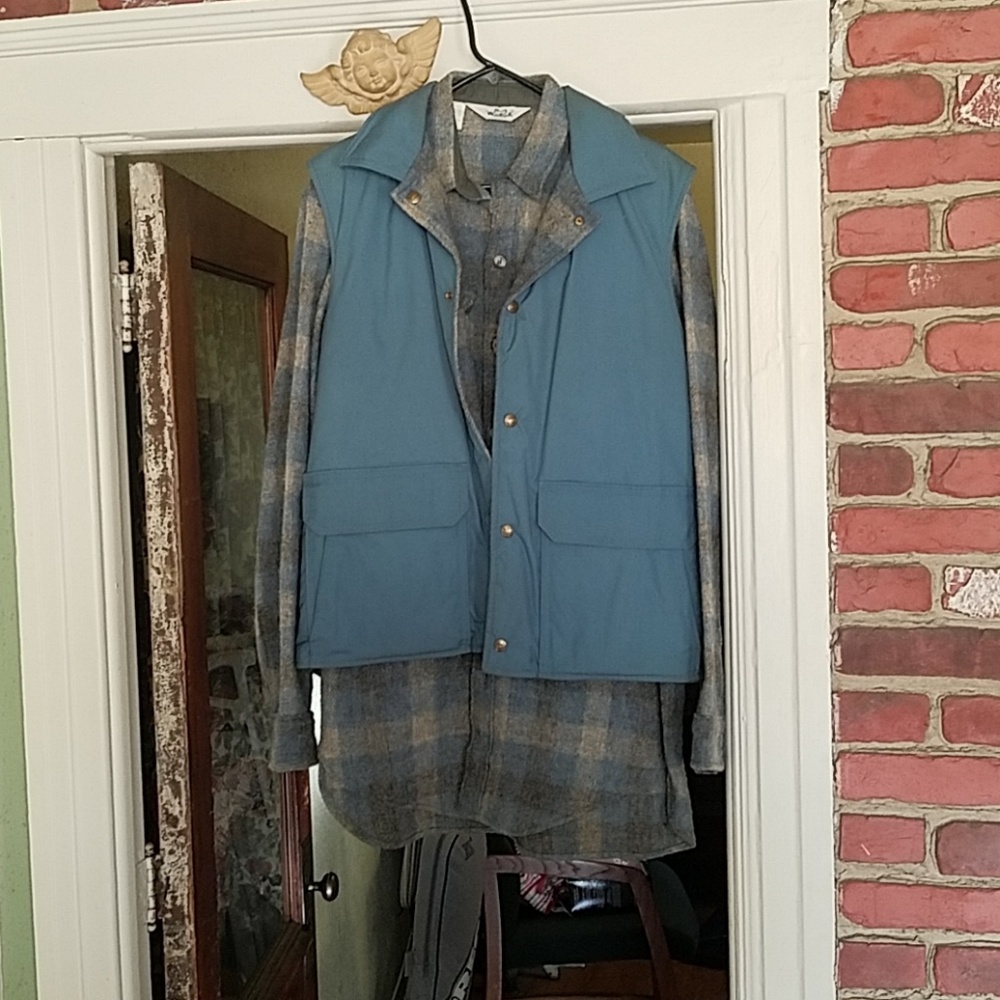 VINTAGE WOOLRICH 2 IN 1 VEST FLANNEL SIZE M